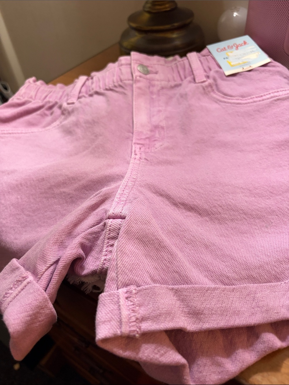Cat & Jack Light Pink Girls' Rolled-Hem Shorts